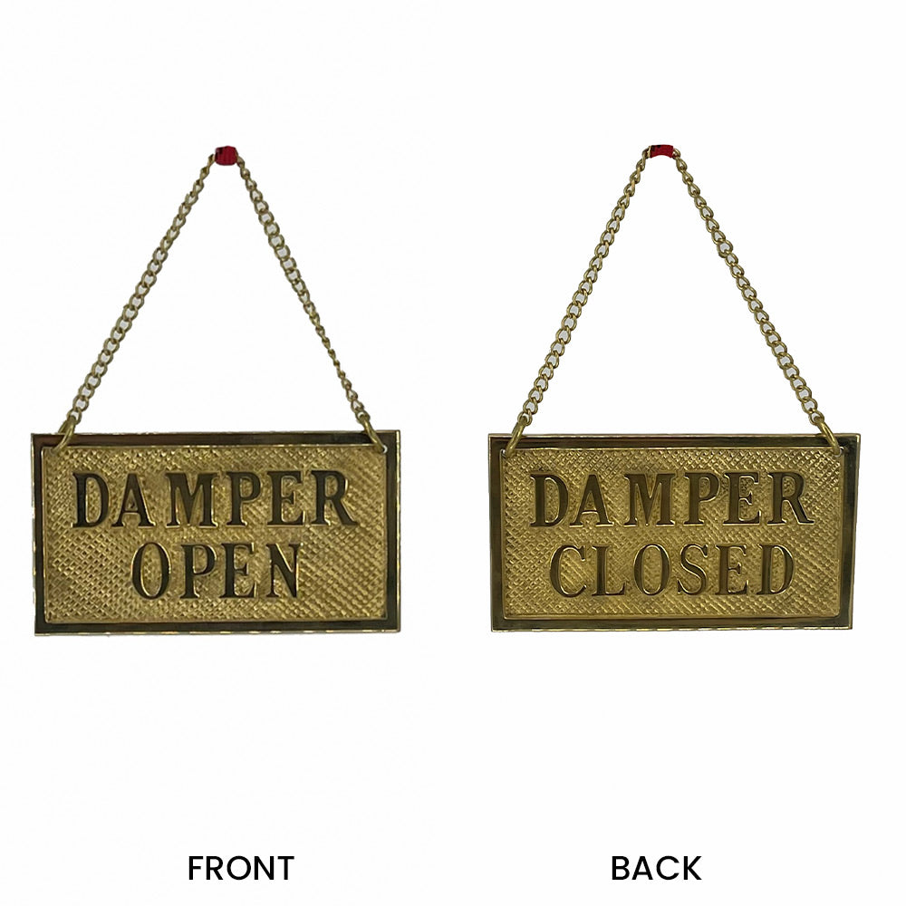 Dagan Damper Sign, Polished Brass, 4x2-Inches