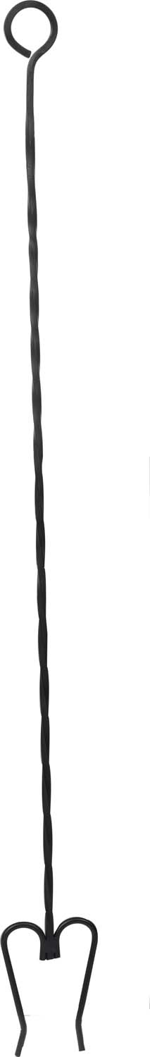 39-inch fireplace poker with two-prong head, dark metal.