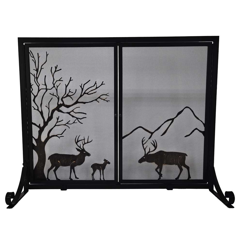 Dagan Wrought Iron Fireplace Screen with Doors with Dear Design, 40x31.5-Inches
