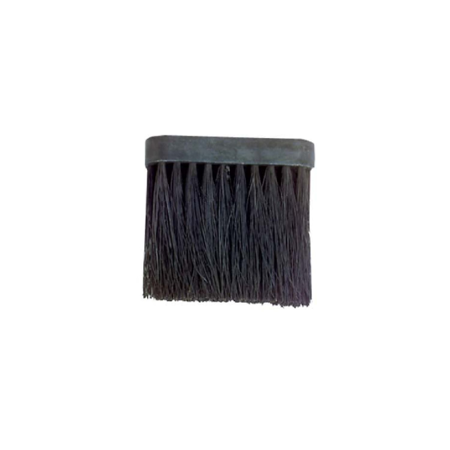 Replacement brush head with dark bristles and rectangular base