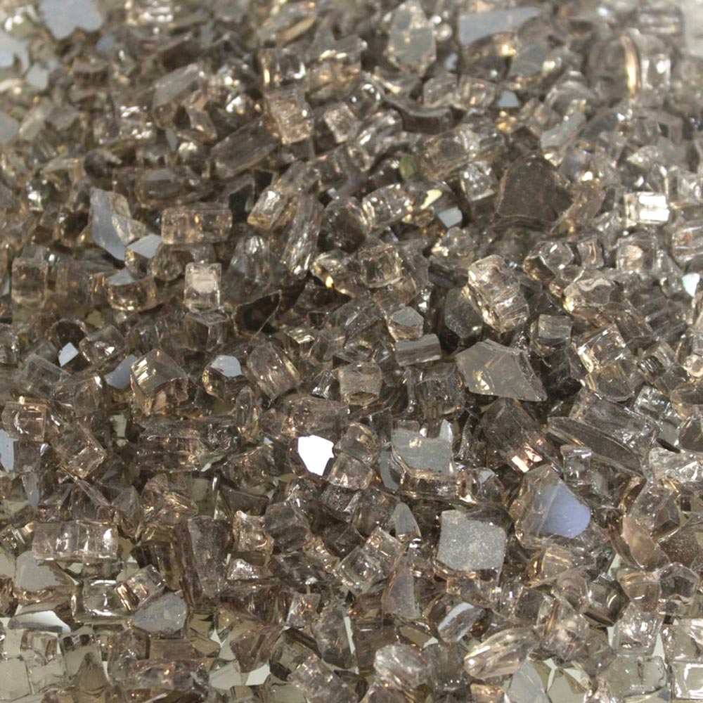 Bronze crushed glass decorative filler, small glittering shards in bulk