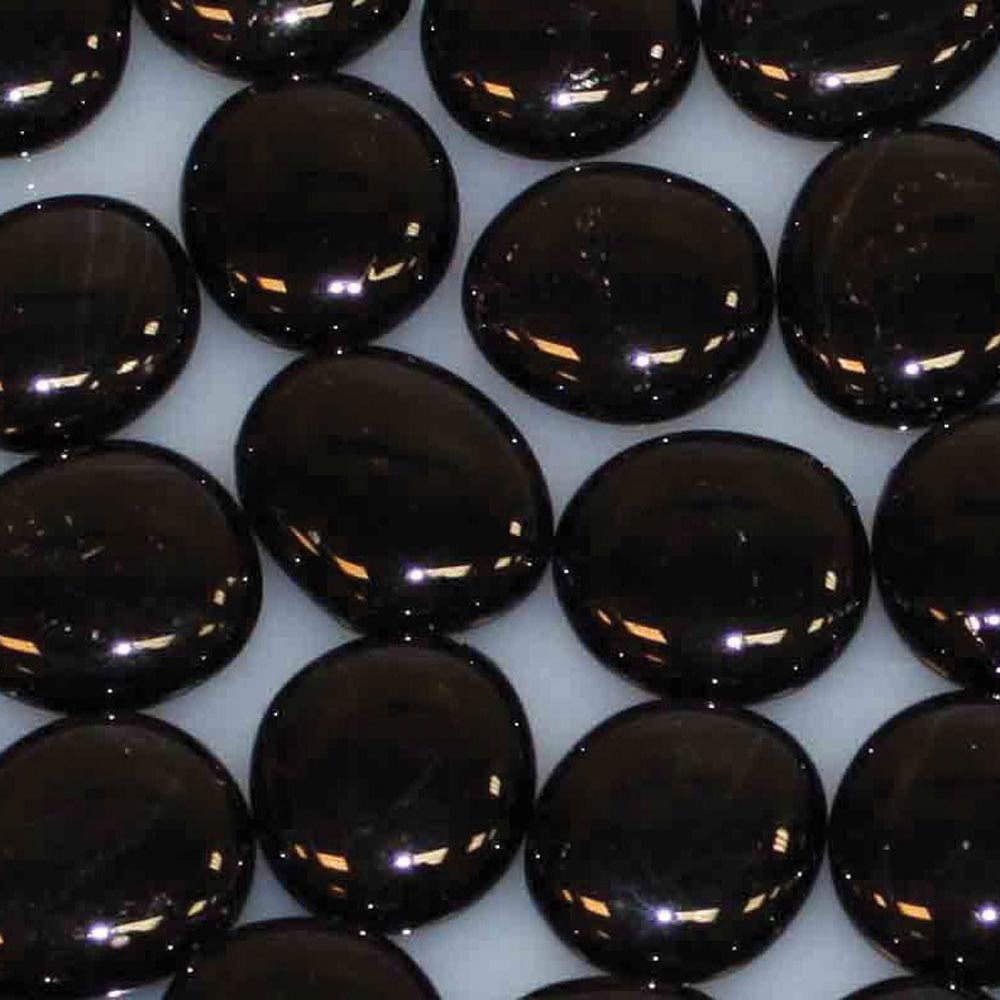 Decorative dark glass drops, round reflective spheres