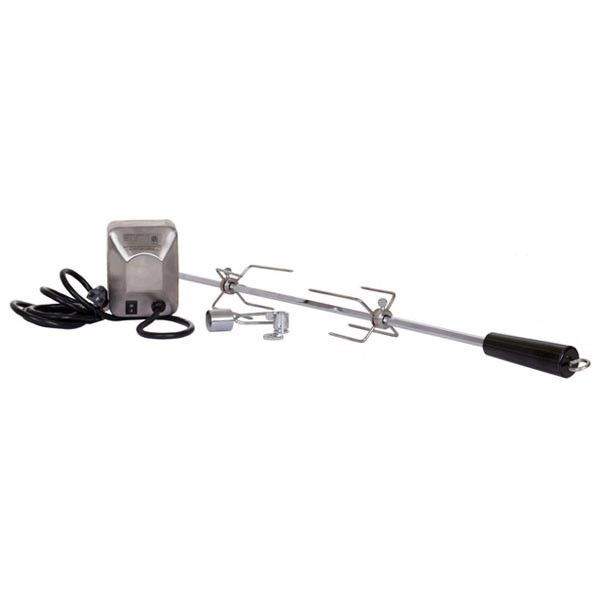 Rotisserie heat kit with motor box, power cord, spit rod and mounting brackets