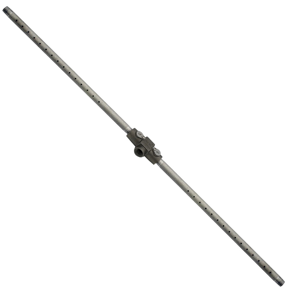 Stainless steel burner pipe with T mixer for gas fireplace logs