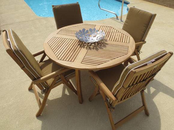 Royal Teak Collection Round Dolphin Teak Table, 50-Inch