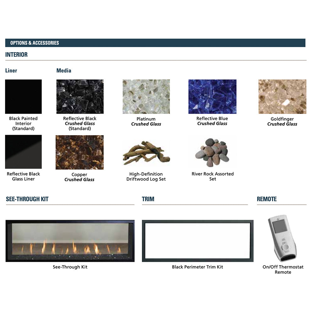 Superior DRL4084-ST 84-Inch Electronic Ignition Direct Vent See-Through Gas Fireplace with Crushed Glass Media
