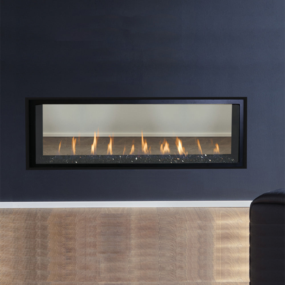 Superior DRL4084-ST 84-Inch Electronic Ignition Direct Vent See-Through Gas Fireplace with Crushed Glass Media