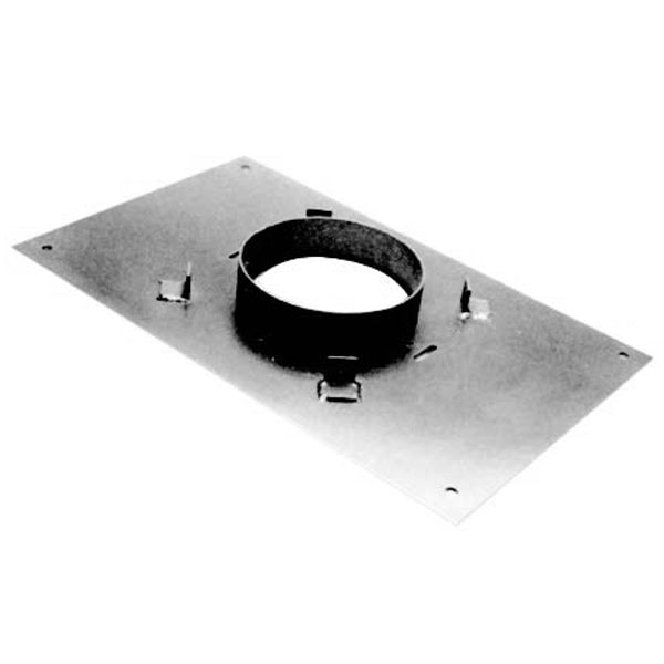 8-inch transition anchor plate with round flue collar, metal gray base