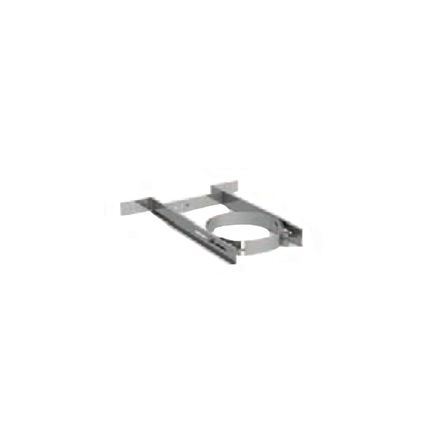 Adjustable extended wall strap for 6 and 8-inch vent pipes, metal bracket with slots