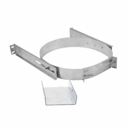 Adjustable wall strap for 5 and 7 in chimney pipe, galvanized metal bracket with straps
