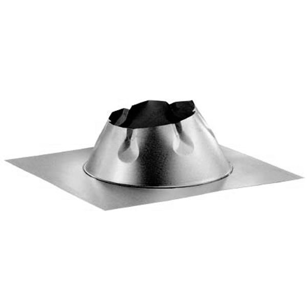 DuraVent roof flashing with black cone and silver base for 8-inch DSA pipes