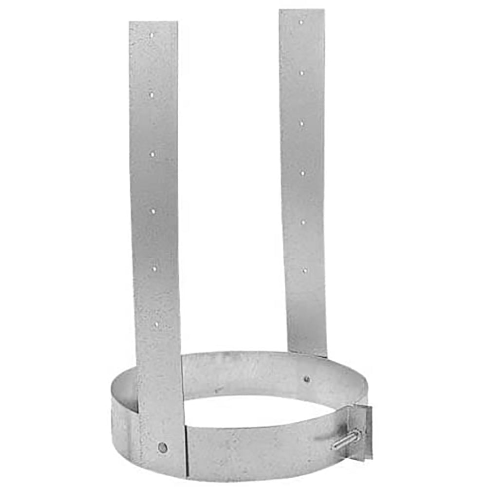 DuraVent DuraTech elbow strap with gray metal band clamp and bolt