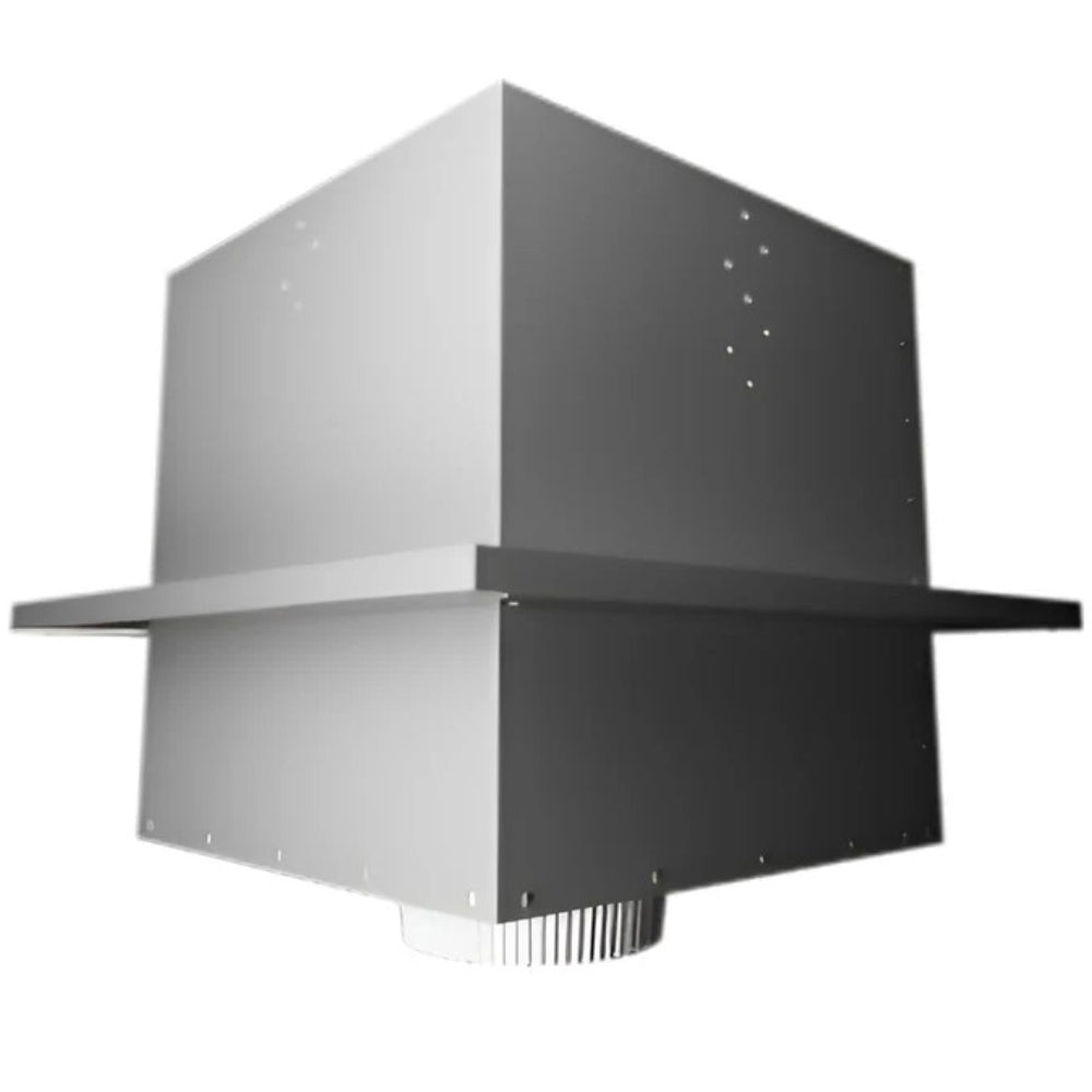Duravent flat ceiling support box, metal vent housing with flange and bolt holes
