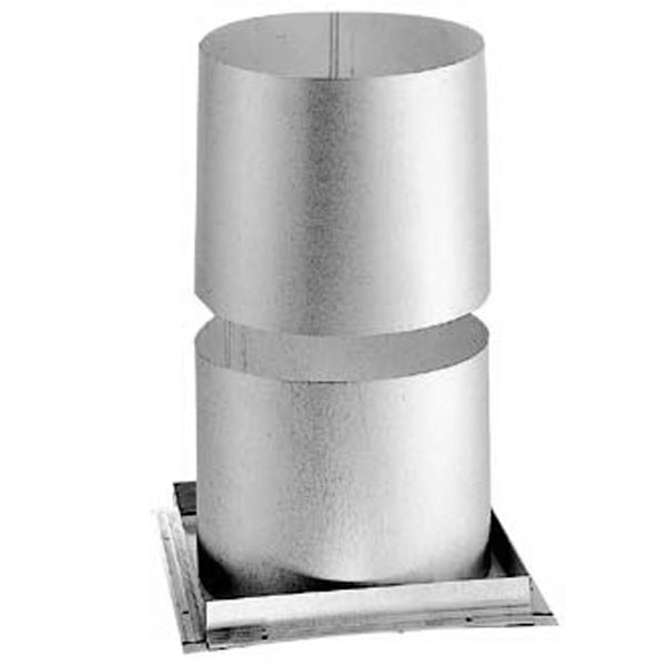 Metal firestop radiation shield, two stacked round sections with base plate