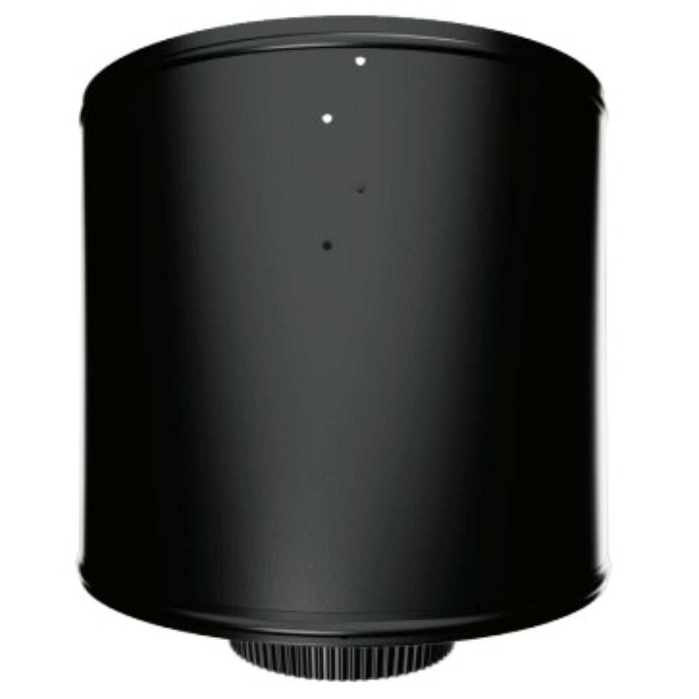 Round ceiling support, black, with threaded outlet and mounting screw holes