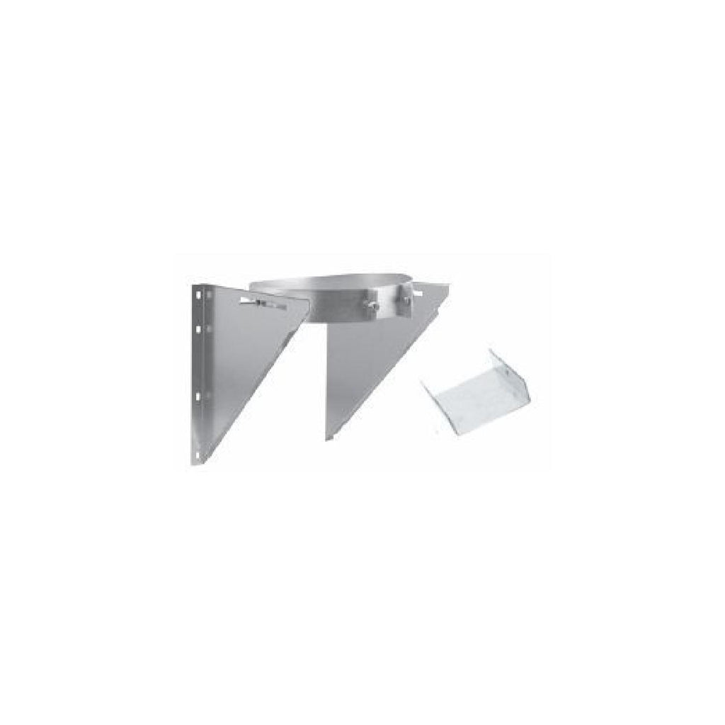 Adjustable metal support strap bracket with mounting plates, gray finish