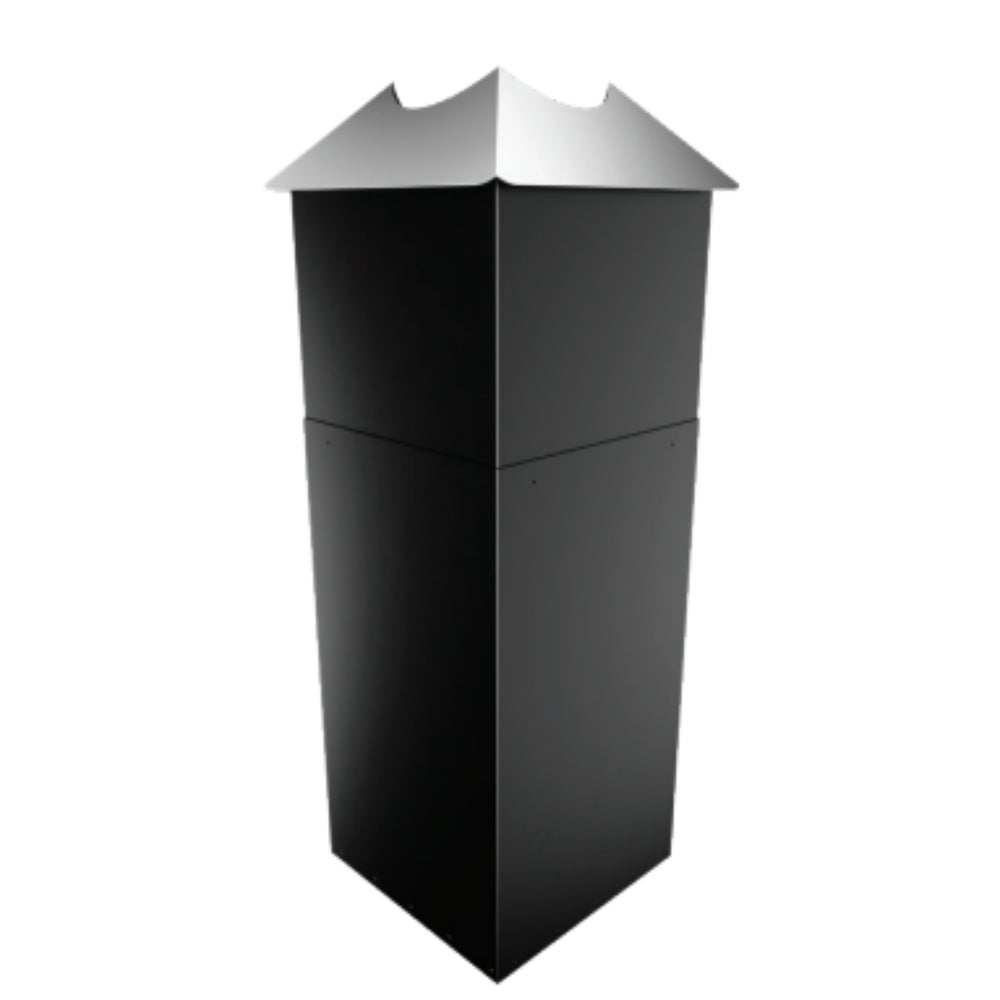 Duravent pass-through radiation shield, black flared top, tapered metal cover