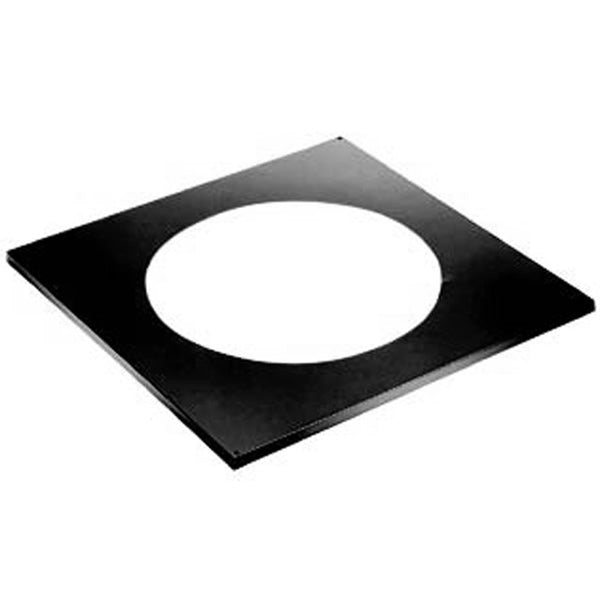 Square trim collar with round opening, dark metal