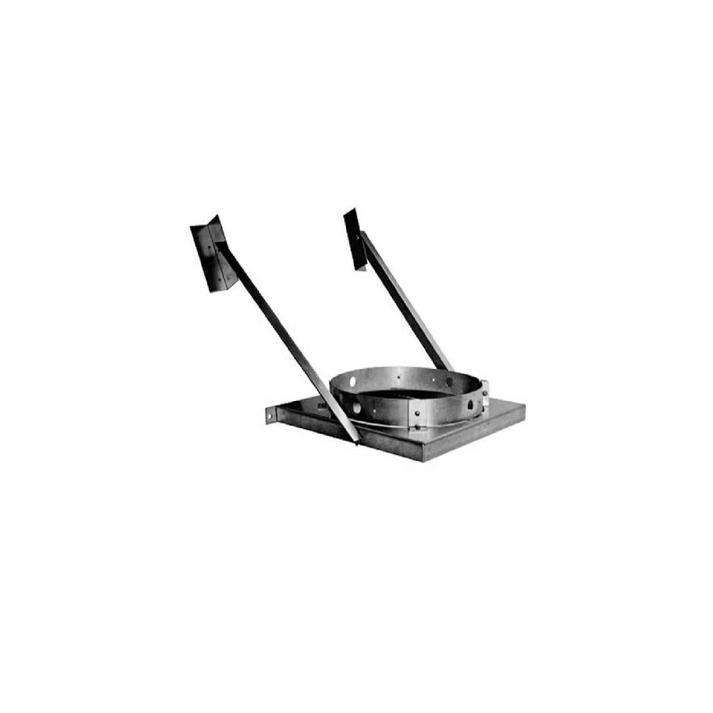 Metal tee support bracket with two vertical mounting legs