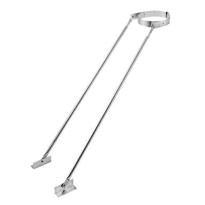 Metal extended roof bracket with two support legs and mounting base plates