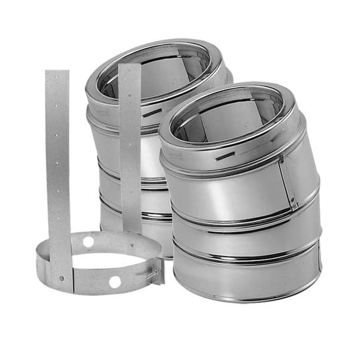 DuraVent DuraTech 5-Inch Diameter 30 Degree Stainless Steel Elbow Kit