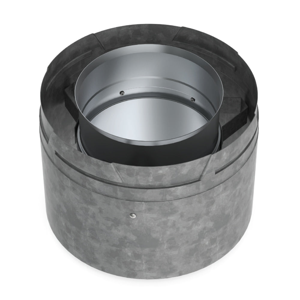 Metal mount collar adapter with dark gray exterior and silver interior ring