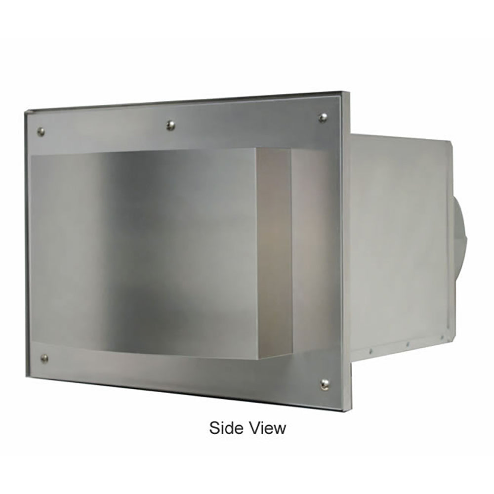 Metal conversion kit side view with open rectangular duct passage