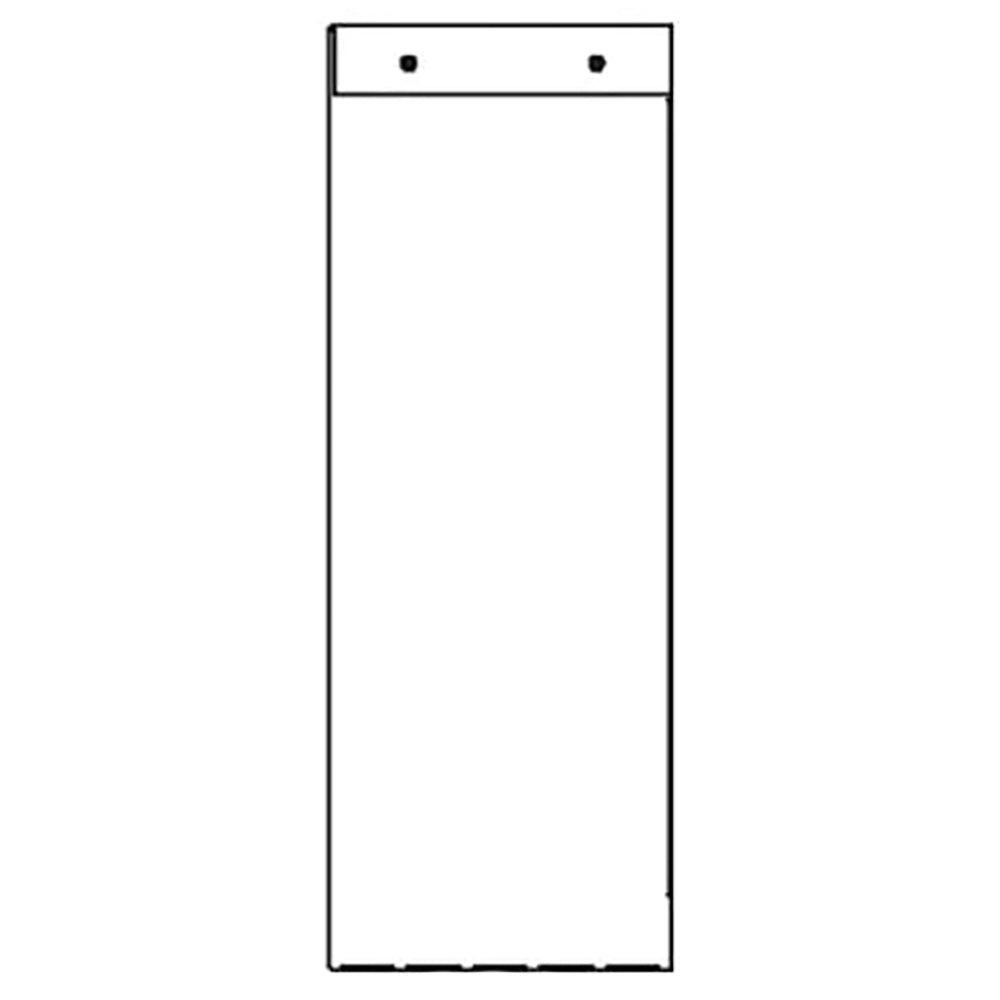Brick extension kit panel, tall rectangular metal with two mounting holes