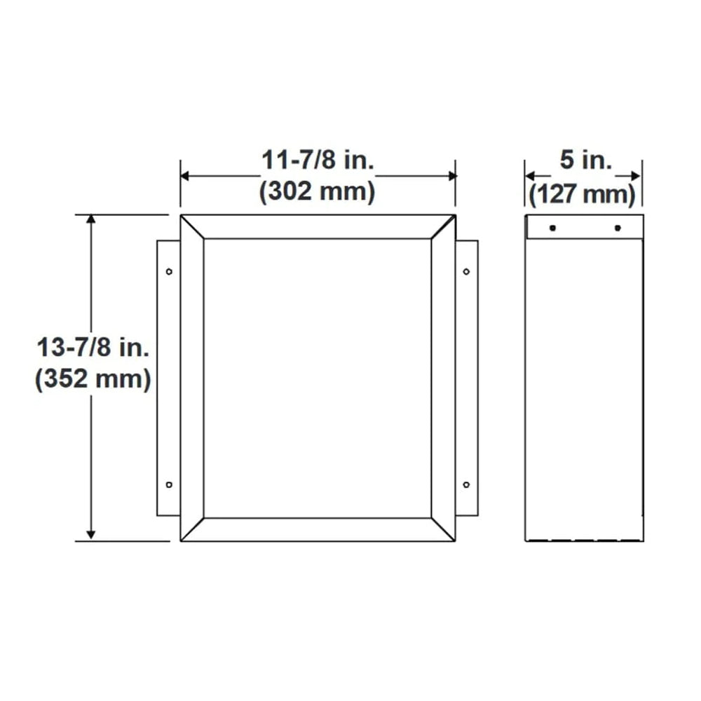 Brick extension kit panels with size dimensions and mounting hole positions