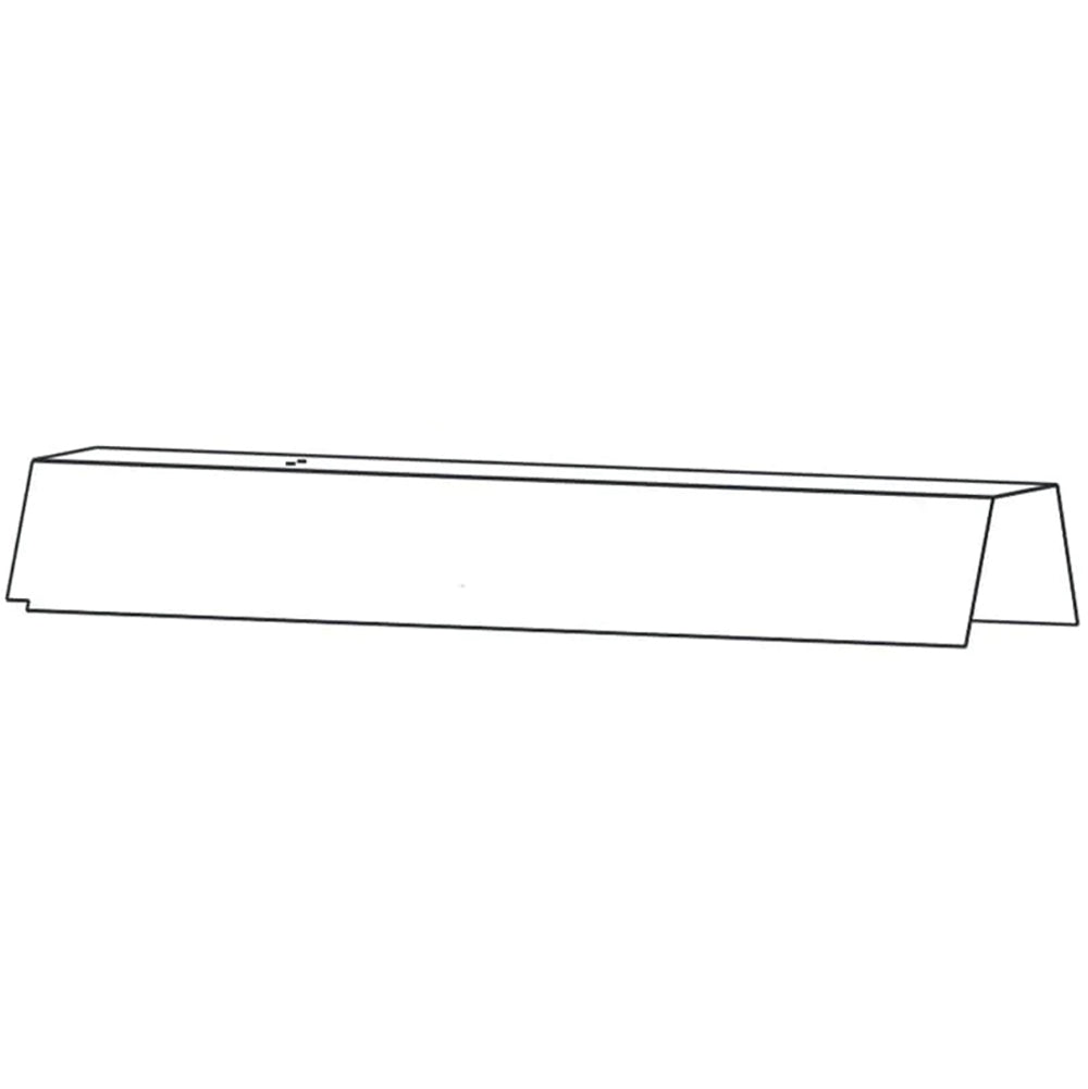 Rectangular heat shield panel with fold-over side tabs and trim line details