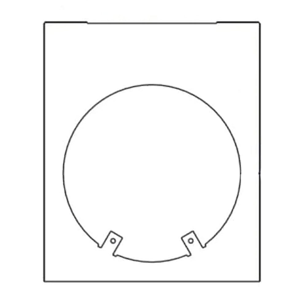 Horizontal pipe support bracket with circular ring and two mounting tabs