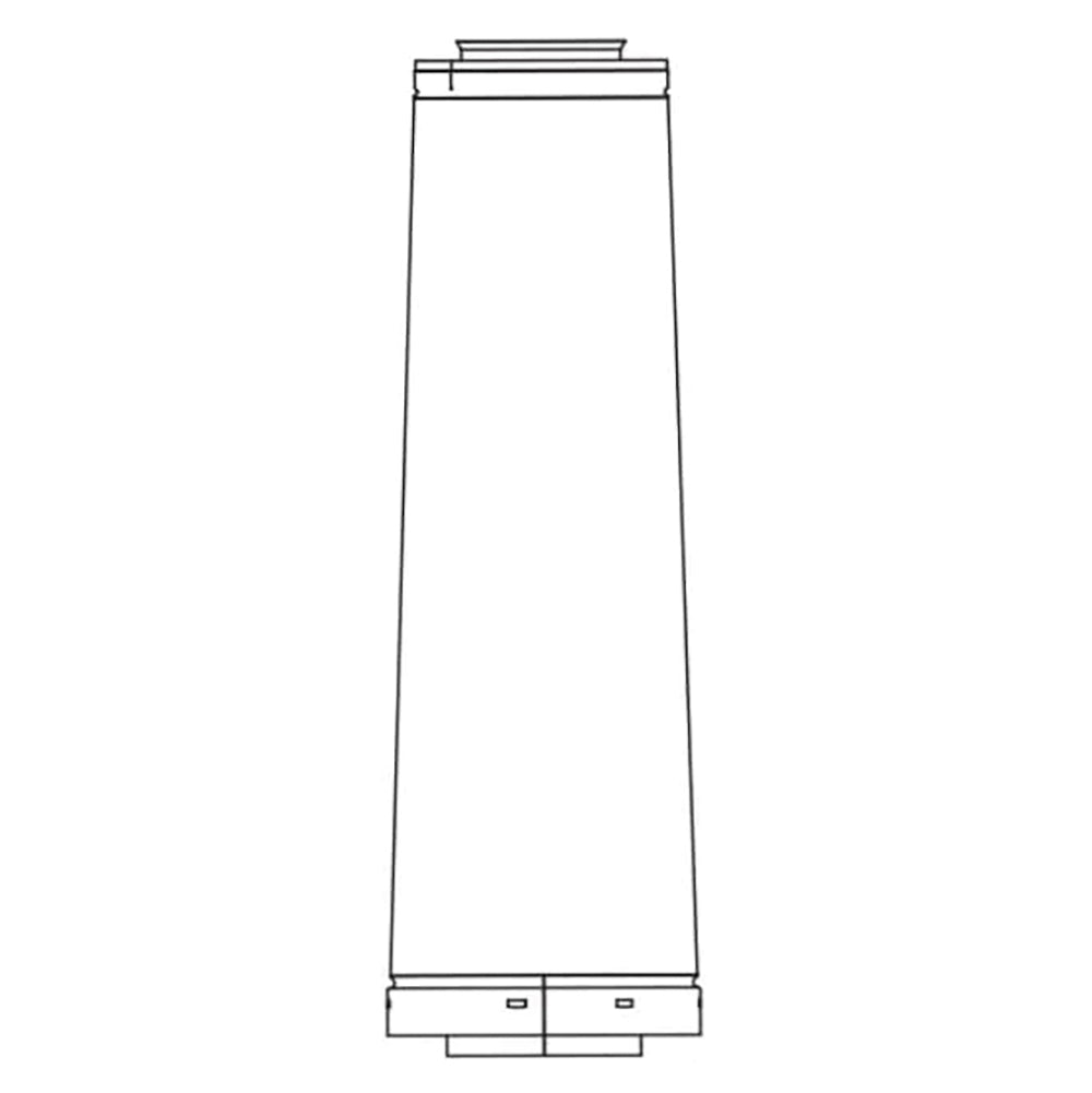 24-inch DVP to SLP adapter with stacked port ends, rectangular connector sections