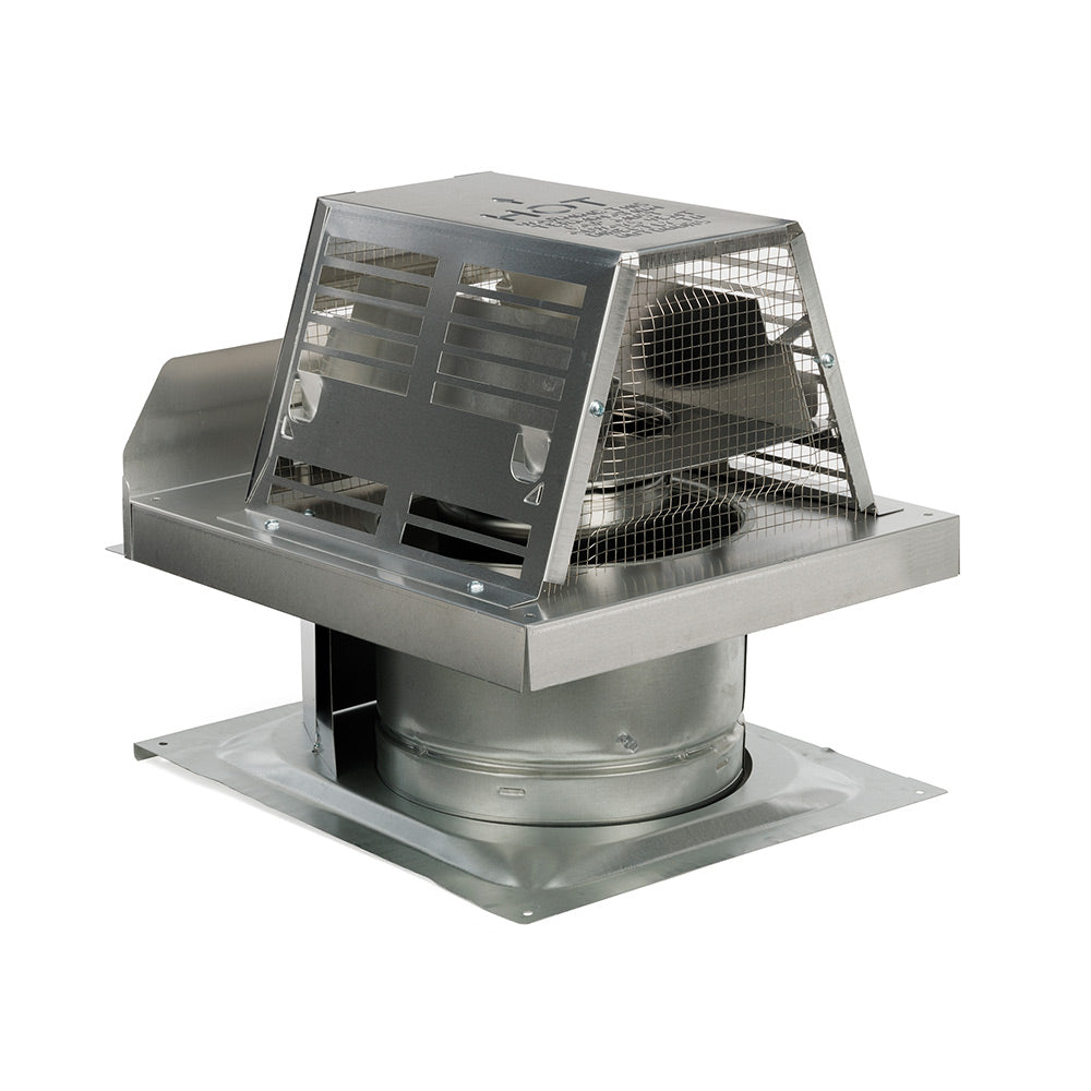 Metal chimney termination cap with screened frame and short flue collar