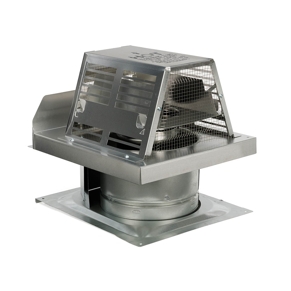 Vent termination kit with wire mesh cap and round outlet on square mounting base