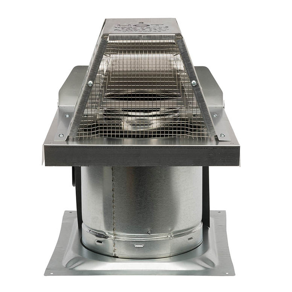 Stainless steel horizontal termination kit with long flue, front mesh guard and collar