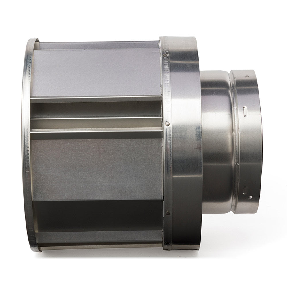 Stainless steel vertical termination cap with side outlet and flange ring