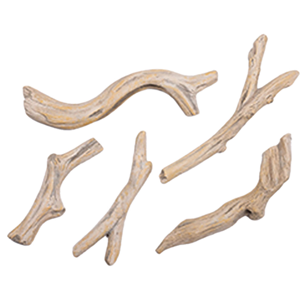 Decorative driftwood log set with textured tan pieces