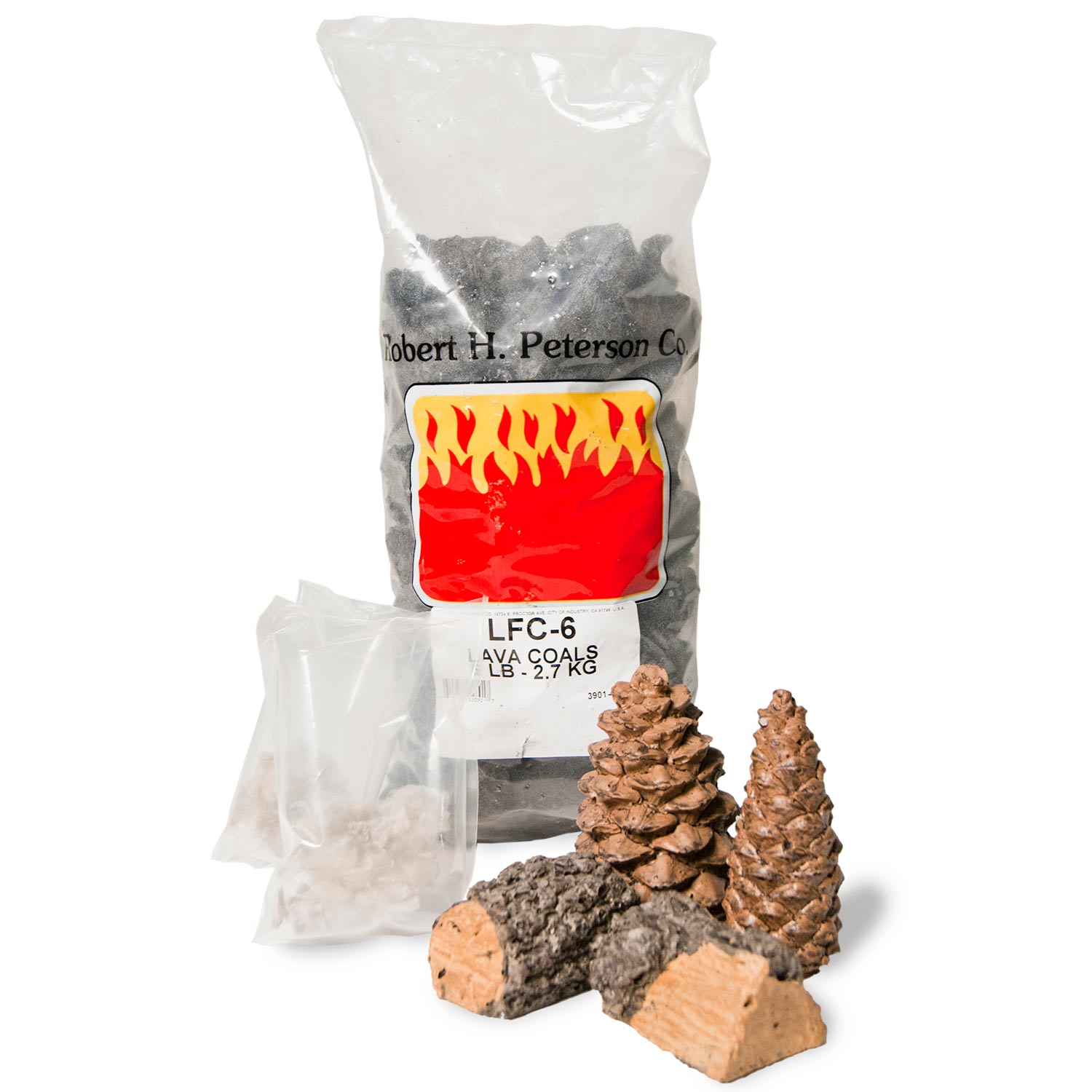 Real Fyre Decor Pack with Bryte Coals, Lava Coals, Wood Chips and Pine Cones