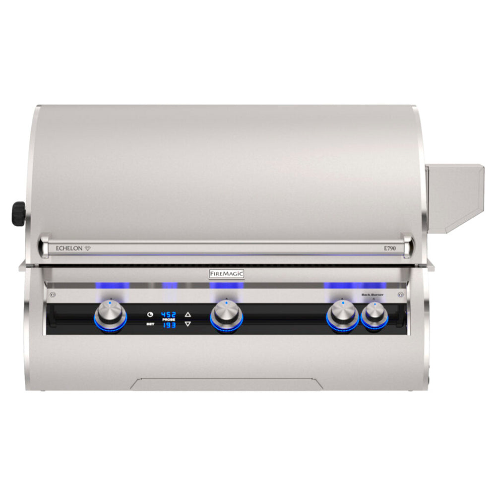 Built-in gas grill with stainless body and control knobs, Echelon