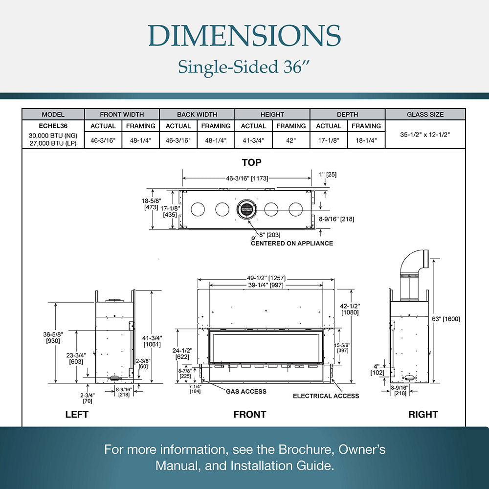 Majestic Echelon II 48-Inch See-Through Direct Vent Gas Fireplace with LED Lighting & Remote Control