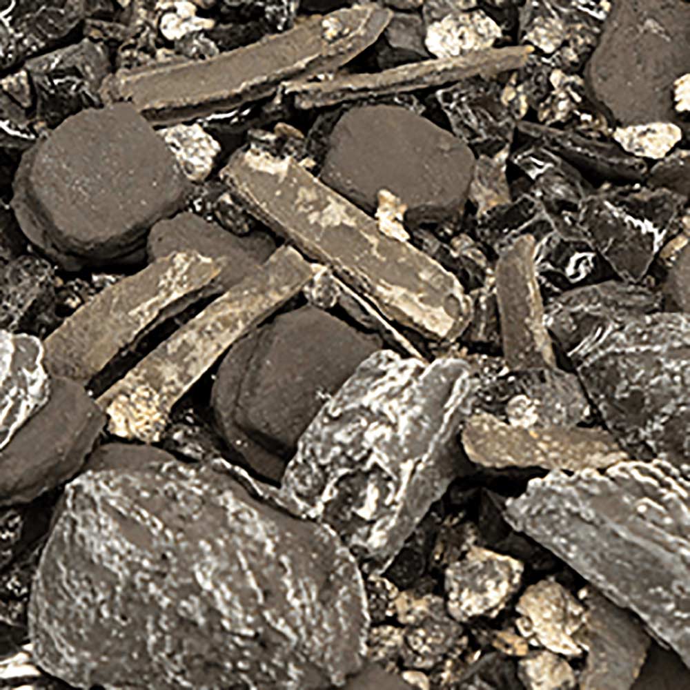 Forge ember kit pieces of dark rock and silver-tone stone fragments