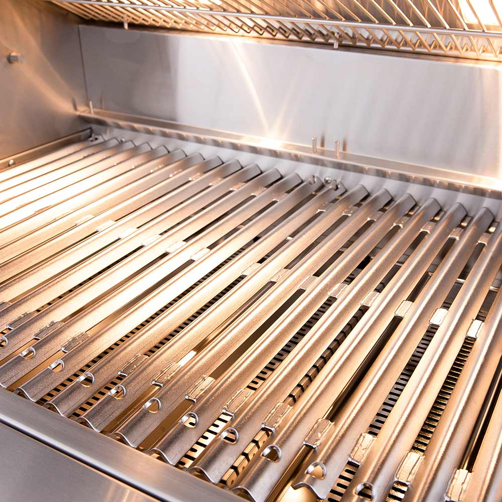 American Made Grills AMG-ENC36 Encore 36-Inch Built-In Dual Fuel Wood and Gas Grill with Infrared Searing Burner and Rotisserie Kit