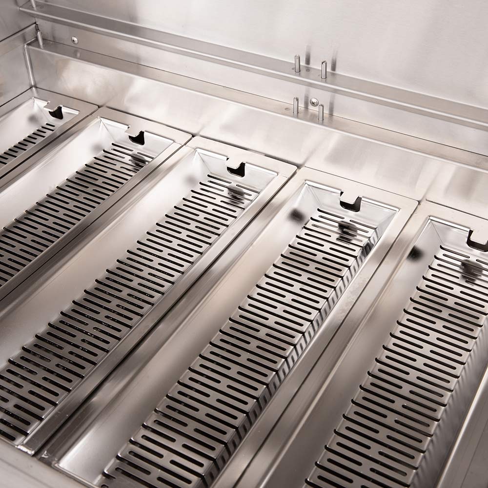 American Made Grills AMG-ENC36-CART Encore 36-Inch Dual Fuel Wood and Gas Grill with Infrared Searing Burner and Rotisserie Kit on Cart