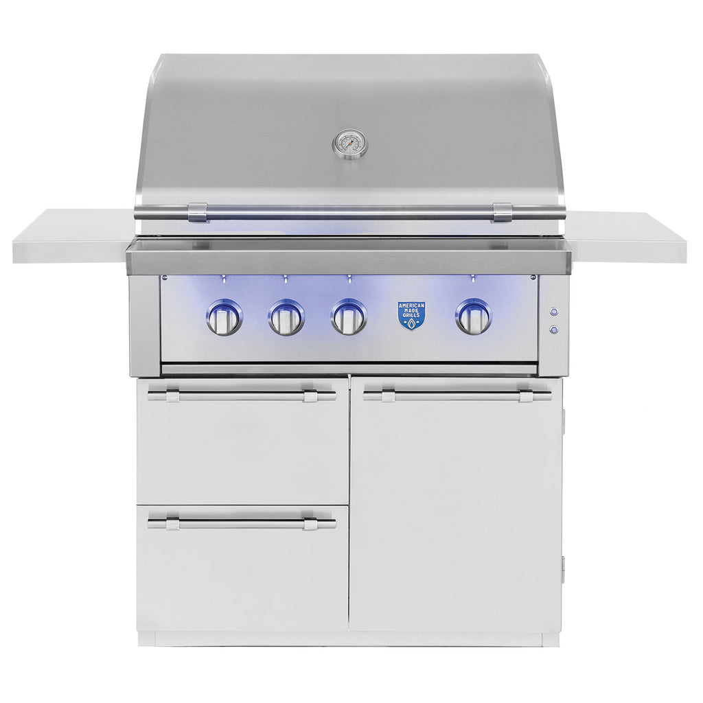 American Made Grills AMG-EST36-CART Estate 36-Inch Gas Grill with Infrared Searing Burner and Rotisserie Kit on Cart