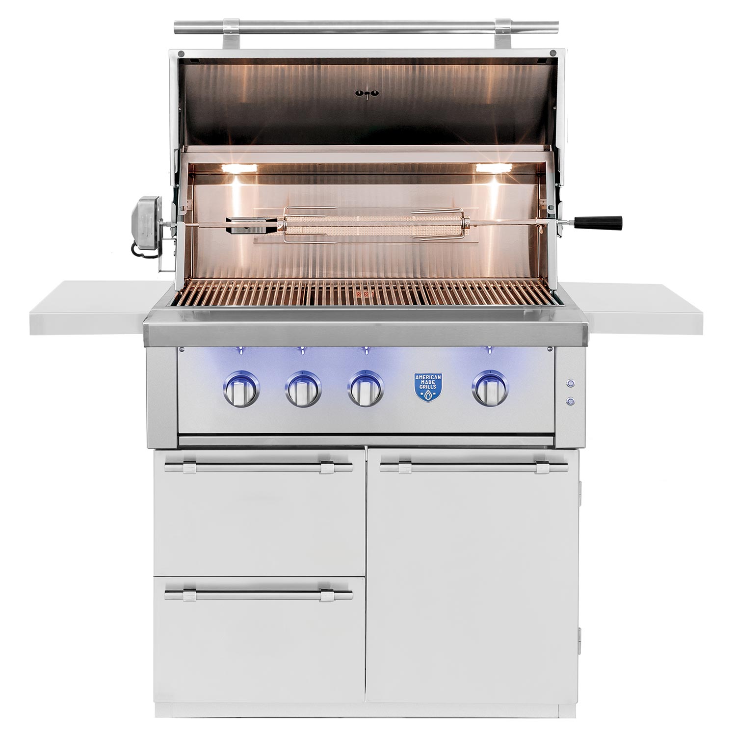 American Made Grills AMG-EST36-CART Estate 36-Inch Gas Grill with Infrared Searing Burner and Rotisserie Kit on Cart