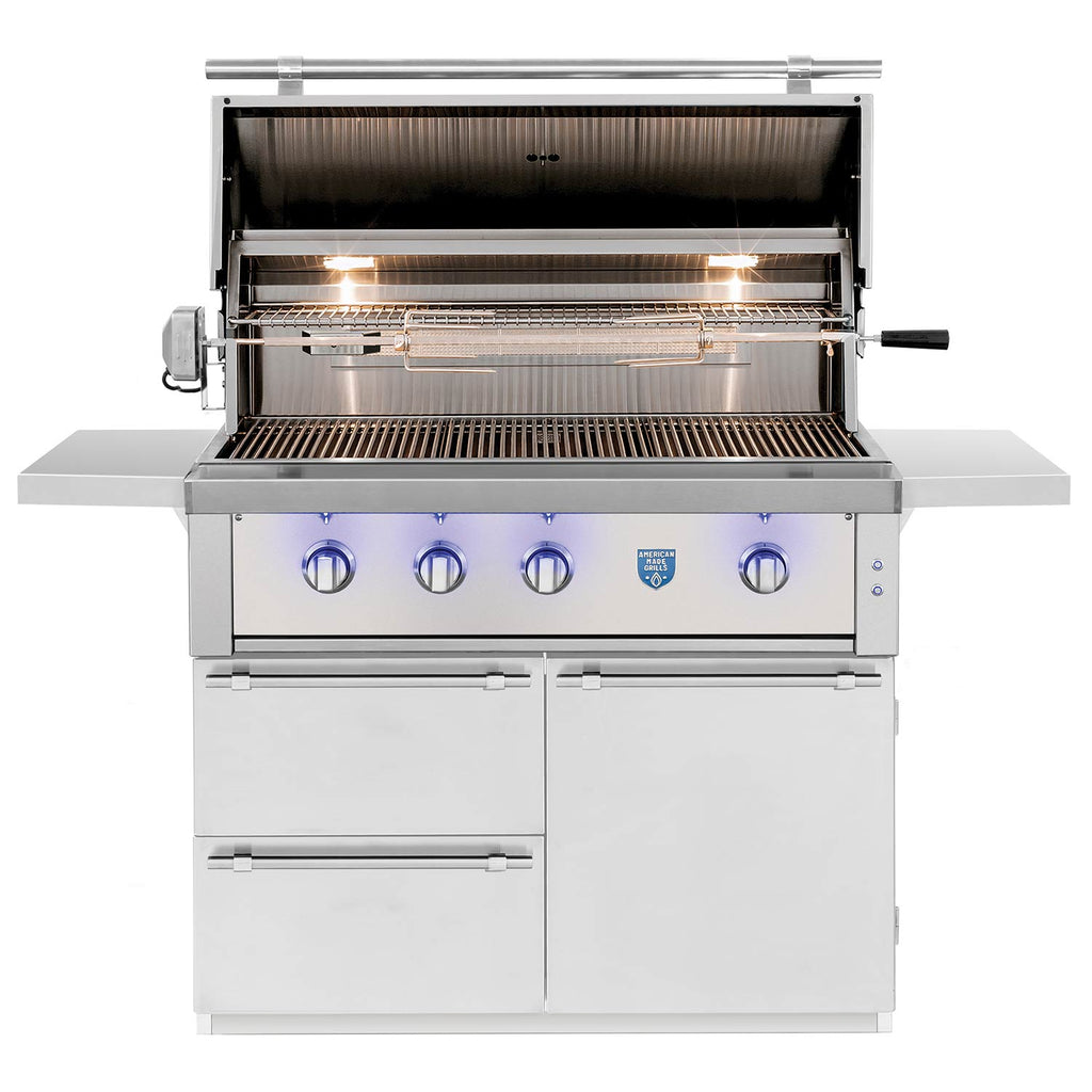 American Made Grills AMG-EST42-CART Estate 42-Inch Gas Grill with Infrared Searing Burner and Rotisserie Kit on Cart