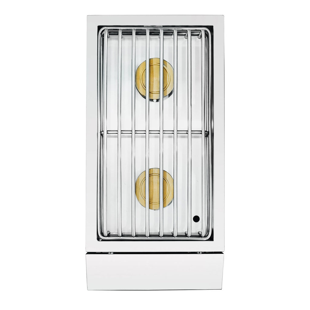 Built-in double side burner grate insert with stainless bars and two LED lights