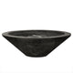 Black concrete pedestal gas fire pit bowl with central burner cross