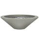 Concrete gas fire pit with round low bowl, gray finish and center burner