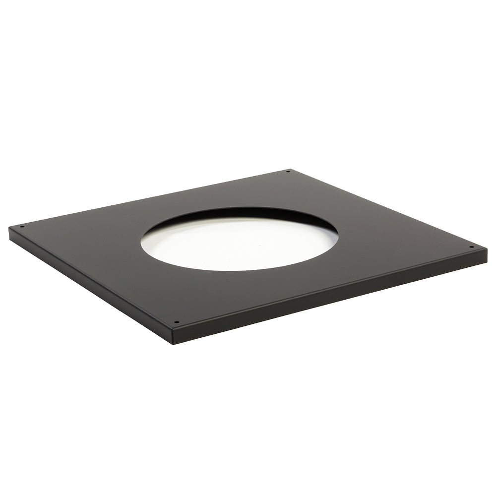 Decorative wall trim plate, dark square with round center cutout